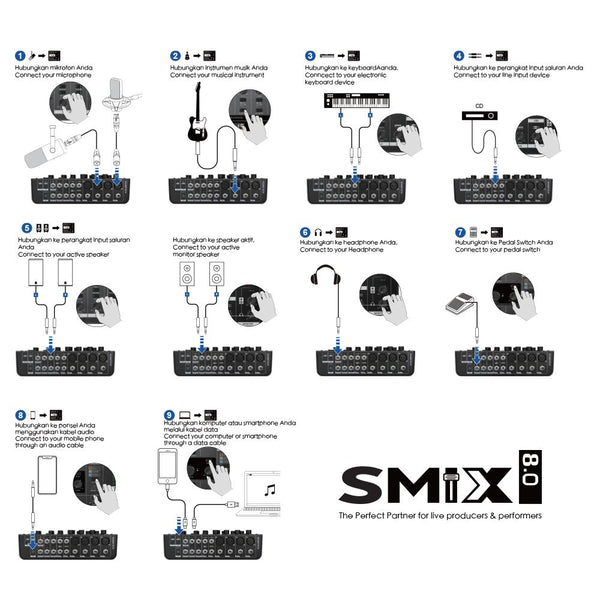 SOUNDTECH SMIX 8.0 Audio Mixer Digital with 8 Channel